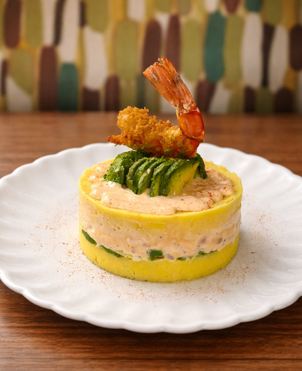 5. Causa Rellena de Langostinos